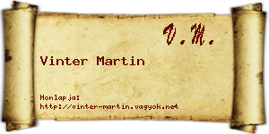 Vinter Martin névjegykártya